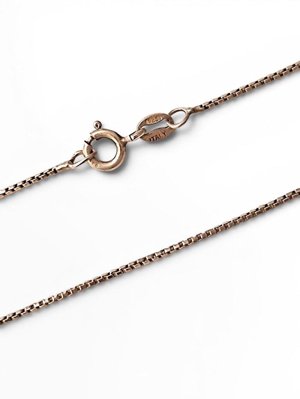 ✨️25" Italian Sterling Silver Box Chain With A Spring Ring Clasp!
